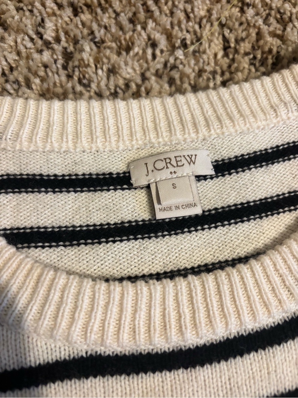 J. Crew Striped Crewneck Sweater - White & Black - Picture 3 of 4